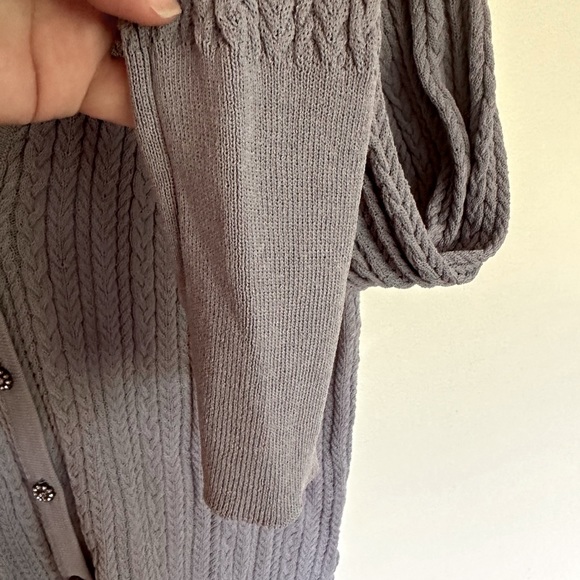 Zara Jewel Button Cable-knit Cardigan - Picture 10 of 12